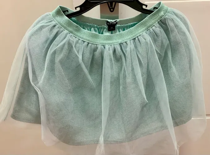 Short-saia infantil tamanho 4 verde água
