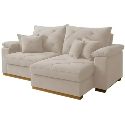50% OFF - Sofá Gran Plus 200cm em Veludo 3 Lugares com Molas Ensacadas Retrátil e Reclináv