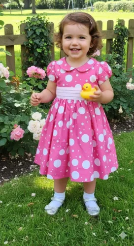 Vestido infantil poá rosa serve para 2 anos
