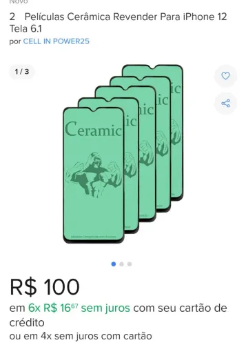 Películas de Cerâmica iPhone 12 /12 pró  melhor que hidrogel
