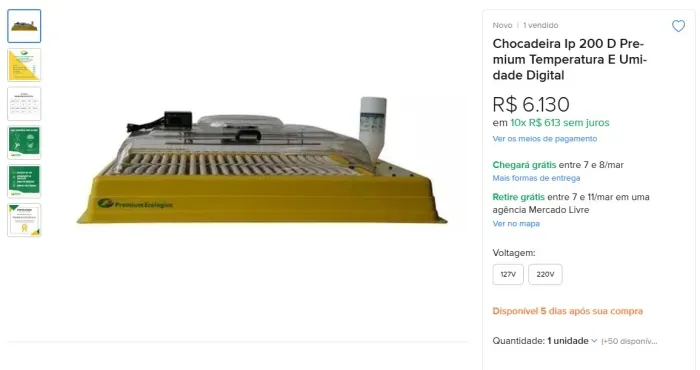 Chocadeira premium ecológica IP 200 D