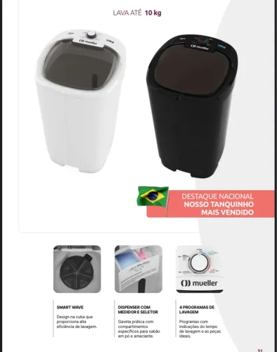 Tanquinho Mueller 10kg - Desempenho Incrível!