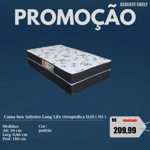 Cama Box Solteiro Long Life Ortopédica D20