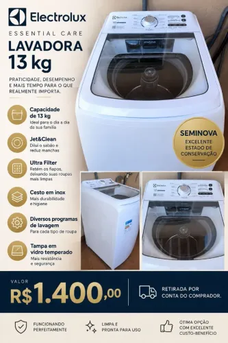 Lavadora Essential Care 13kg Eletrolux 