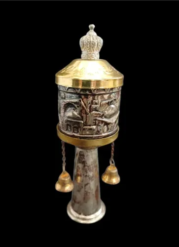 Antiga Ponteira De Torá Decorativa Prateada e Dourada, Anos 70