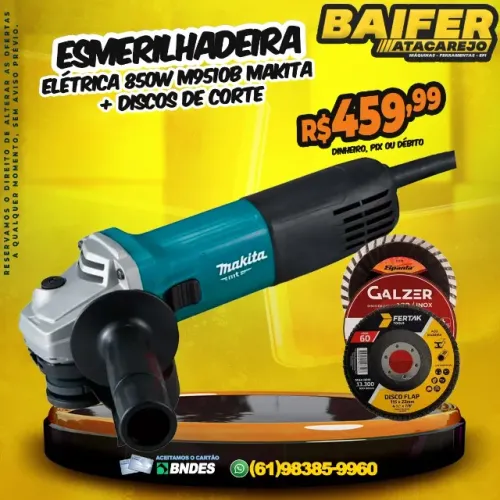 Esmerilhadeira 850w M9510b Makita + Discos de corte