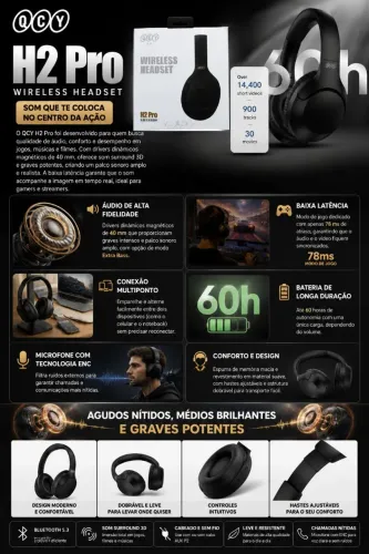 Fone Bluetooth QCY H2 Pro