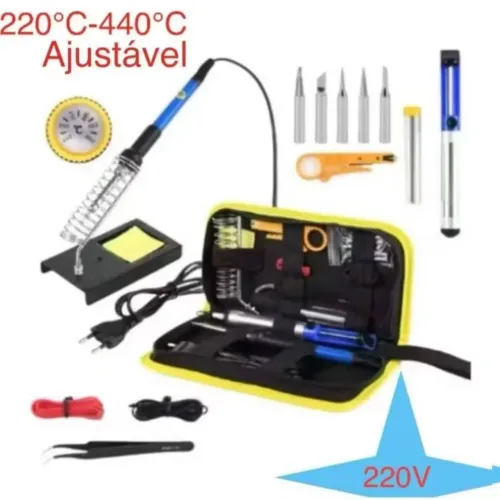 Estojo Estação Ferro de Solda 60w 220V com Multímetro