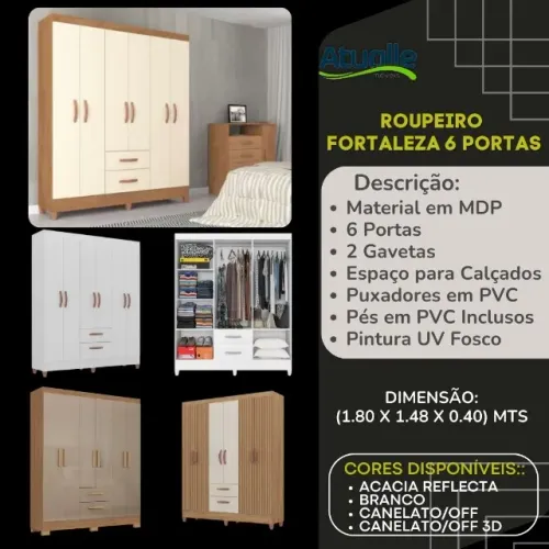Roupeiro Fortaleza 6 Portas Novo