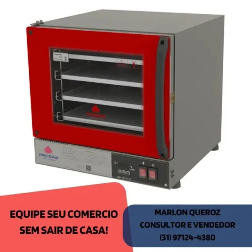 Forno Turbo Elétrico Fast Oven Vermelho Progás