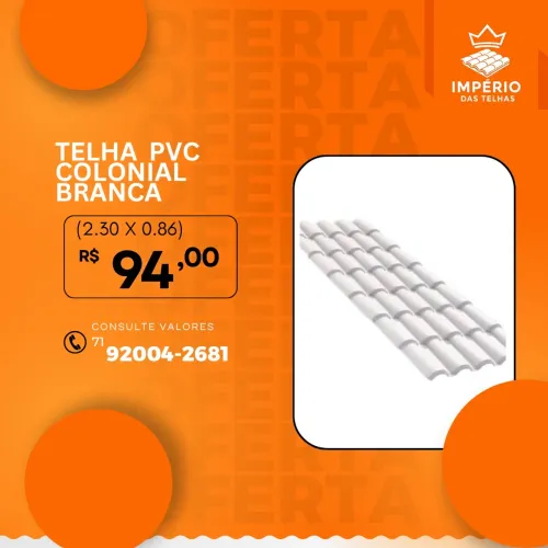 TELHA PVC COLONIAL BRANCA 