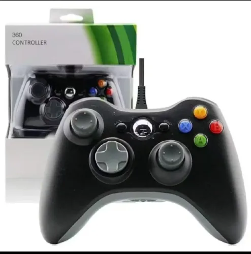 Controle XBOX 360 E PC USB Com Fio Console Preto