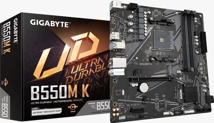 Placa Mãe Gigabyte B550mk, Ddr4, Am4, Micro Atx Cor Preto semi-nova (pouco uso)