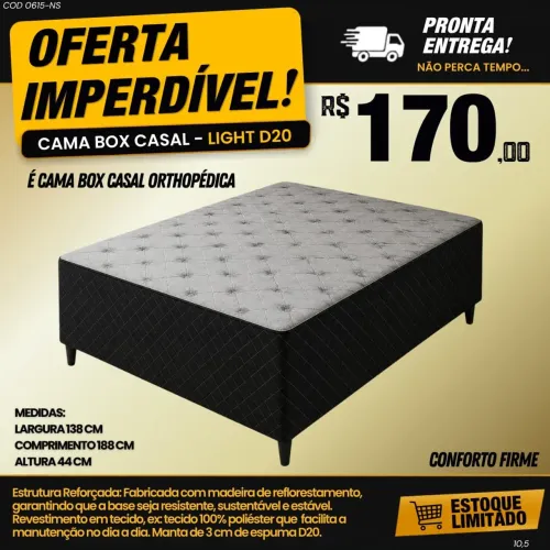 Cama Box Casal Ortopedica D20 Light