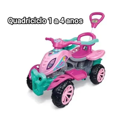 Quadriciclo infantil Rosa com Verde 1 a 4 anos Usado Pouco