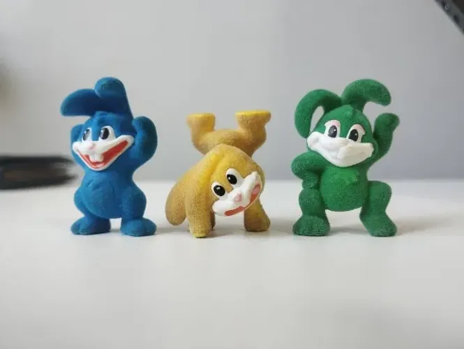 Kit 3 Coelhos de Camurça Kinder Ovo (2018)