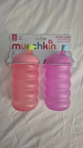 Copos Munchkin Click Lock 296ml 2un, Antimordida, 9m+, No Br