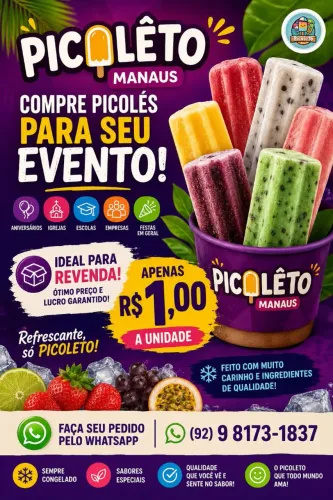 ? PICOLÉS PARA EVENTOS E REVENDA - APENAS R$ 1,00 A UNIDADE! ?