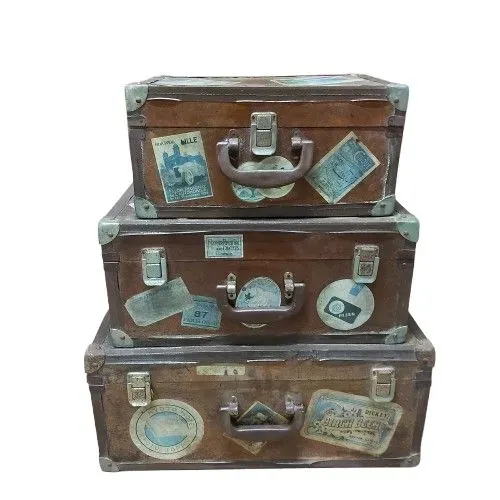 Conjunto de 3  malas retrô 