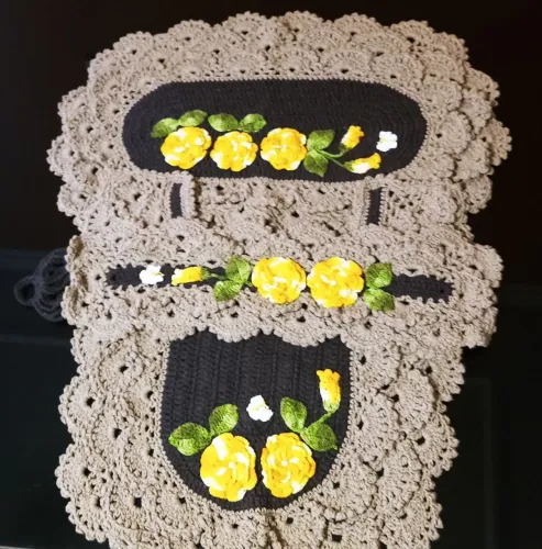 Jogo de banheiro em crochê 3 peças 