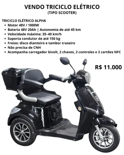 Triciclo elétrico - tipo Scooter - Novinha!