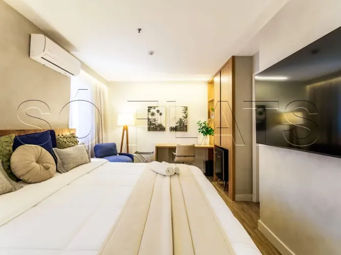 Flat na Vila Olímpia com 26m² no Mercure próximo ao JK e Faria Lima