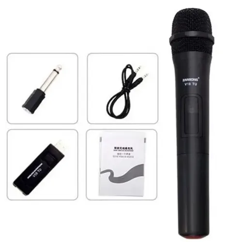 Microfone Dinâmico Sem Fio Vmic V16U Preto