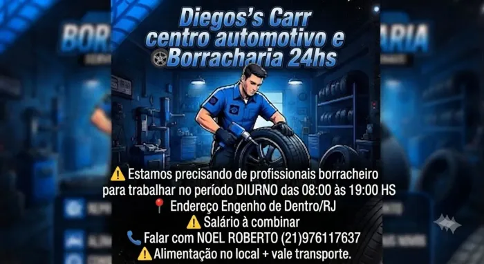Vaga para Borracheiro profissional!