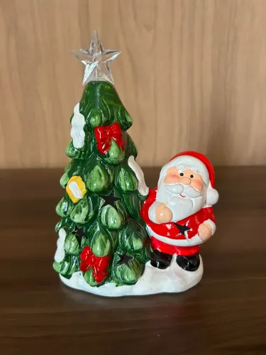 Enfeite de Natal Árvore e Papai Noel