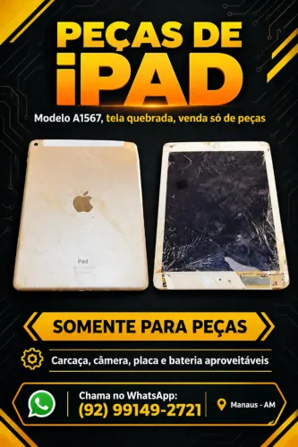 Vendo iPad Apple A1567 (Wi-Fi + Cellular) para retirada de peças Manaus-AM