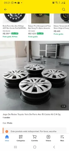 Roda original do Yaris Toyota 2025