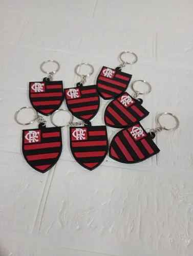 KIT 10 CHAVEIROS 3D DO FLAMENGO FUNDO BLACK