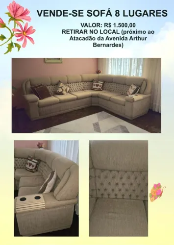Vende-se SOFÁ 8 lugares - ÓTIMO ESTADO