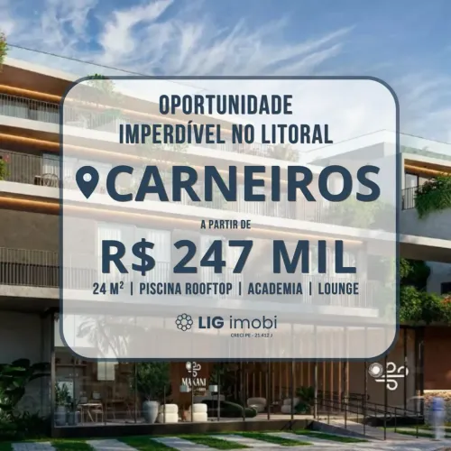 Oportunidade em Carneiros | Studios modernos e lazer de resort, tudo isso a poucos metros