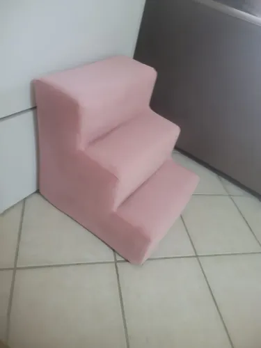 Escada para pet - Camurça Rosa