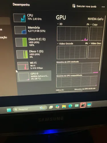Pc gamer inicial i5 Windows 11 troco por notebook com placa de vídeo