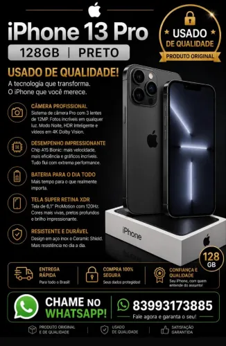 iPhone 13 Pro - 128 GB - Usado 