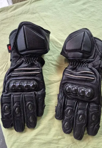 Luva De Couro Longa Motociclista