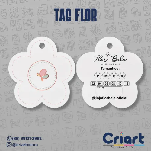Tags flor / etiquetas personalizadas/ gráfica Fortaleza / papelaria para lojas