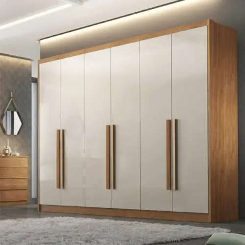 Guarda-roupa Rizon New Cumaru/Fendi 6 Portas Frete Grátis - Até 12x S/ Juros
