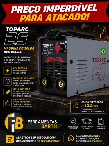 Máquina de solda Inversora 2.5 toparc Galzer 