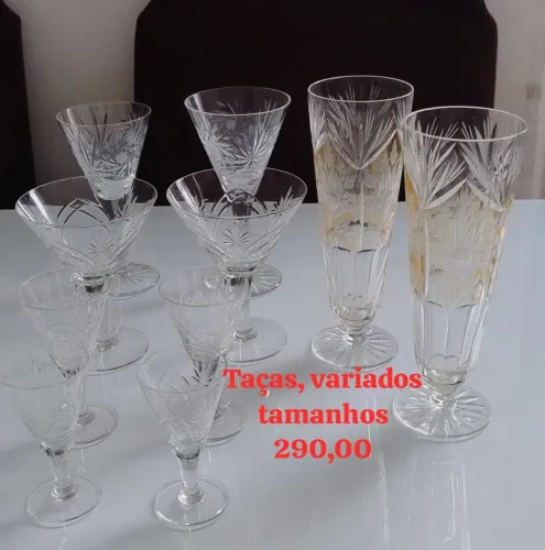 Taças de cristal antiga variados tamanhos