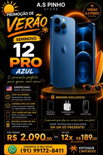 iPhone 12 Pro com bateria ótima