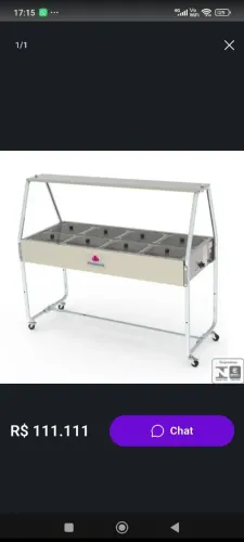 buffet com 8 cubas tampa de vidro