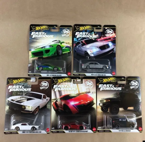 Hot Wheels Premium 2026 Velozes e Furiosos 25º Aniversário - Set com 5 miniaturas