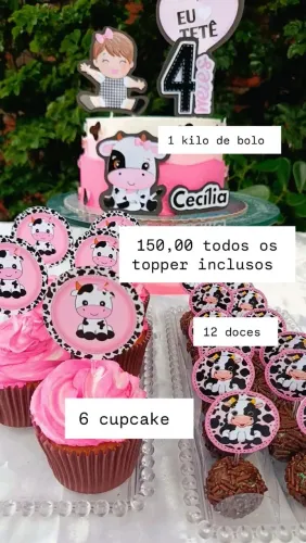 kit festa 150,00 com Topper inclusos