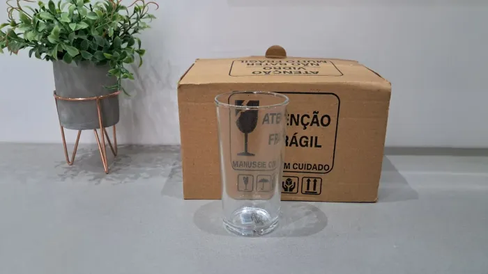 Conjunto De 06 Copos De Vidro 240ml  Acabamento Liso