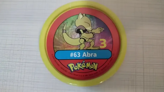 Tazos Estrela Pokémon Pokemetal #63 Abra