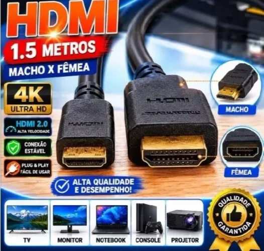 CABO ADAPTADOR MINI HDMI PARA HDMI 4K