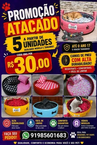 Camas pet feita de pneu